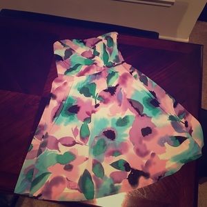 Strapless flower pattern dress